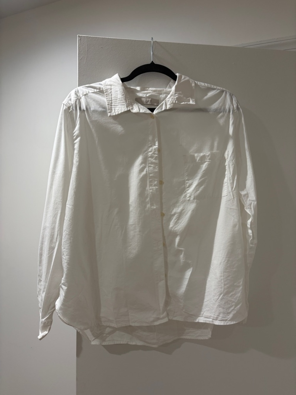 LOFT White Button-Front Women's Blouse